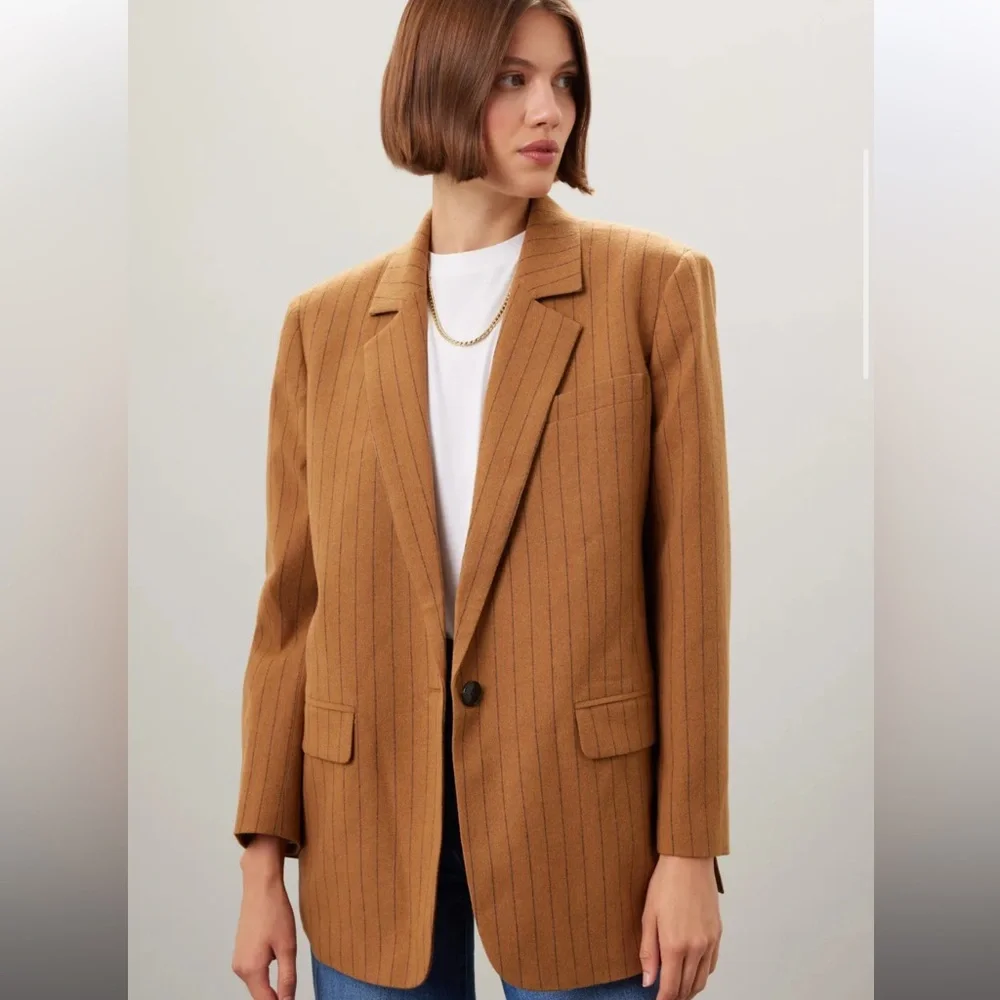 Madewell Oversized Blazer in Pinstripe - Picture 2 of 5